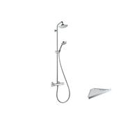 Colonne de douche thermostatique Croma 160 chromé + tablette AddStoris