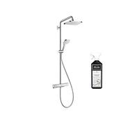 Colonne de douche thermostatique Croma E 280 EcoSmart chromée + nettoyant Briochin