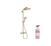 Colonne de douche thermostatique Croma Select S 280 Aspect dorée poli + nettoyant Briochin