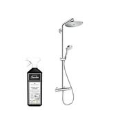 Colonne de douche thermostatique Croma Select S 280 EcoSmart chromée + nettoyant Briochin