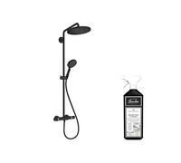 Colonne de douche thermostatique Croma Select S 280 noir mat + nettoyant Briochin