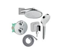 Colonne de douche thermostatique Ecostat S Douche de tête Crometta S Flexible Metaflex Douchette Crometta chromé