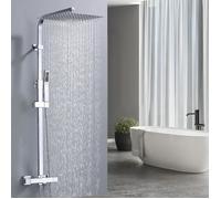 Colonne de Douche Thermostatique Ensemble de Douche Corps en Laiton Hauteur Réglable 730-1153mm Système de Douche