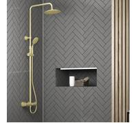 Colonne de douche Thermostatique finition Or Doré Brossé - 133x26x52 cm - MOLLY GOLD