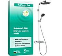 Système de douche hansgrohe Activera S 240 1 jet 28078000 EcoSmart avec thermostat Ecostat Fine Varia, économie d'eau 8 l/min, chromé
