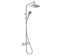 Hansgrohe - Colonne de douche thermostatique HANSGROHE Vernis Shape 230 Green chromÃ© + tablette AddStoris - Rose