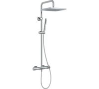 Jacob Delafon Colonne de douche thermostatique Brigitte – Pomme XXL 28 cm, Douchette 2 jets, Chrome