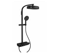 Colonne de douche thermostatique JACOB DELAFON Grands Boulevards avec tablette en verre noir mat