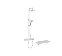 Colonne de douche thermostatique Juliette chromé + tablette de douche
