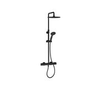 Jacob Delafon - Colonne de Douche Thermostatique JULIETTE - Pomme de tête ronde 25cm - Douchette ronde 3 Jets - 33,4x131,5x51,9 cm - Noir Mat - E46810-BL