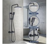 Colonne de Douche Thermostatique Noir Kit de Douche Pour Salle de Bain - HOMELODY