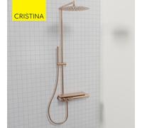 Colonne de douche thermostatique Or Rose Brossé Thermo Up - CRISTINA ONDYNA XT48834P