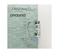 Colonne de douche thermostatique pomme carre 25 metal brosse - CRISTINA ONDYNA OG47677