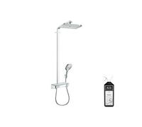 Colonne de douche thermostatique Raindance E 360 avec mitigeur 30 cm blanc et chromée + nettoyant Briochin