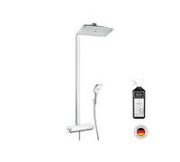 Colonne de douche thermostatique Raindance E 360 blanc et chromée + nettoyant Briochin
