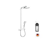 Colonne de douche thermostatique Raindance Select E 300 avec mitigeur 30 cm blanc et chromée + nettoyant Briochin