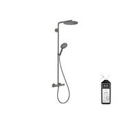 Colonne de douche thermostatique Raindance Select S 240 noir chromée brossée + nettoyant Briochin