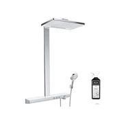 Colonne de douche thermostatique Rainmaker Select 460 EcoSmart 2 jets blanc et chromée + nettoyant Briochin