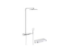 Colonne de douche thermostatique Rainshower System SmartControl Mono 360 Blanc/chromé + Panier douche Start Cube