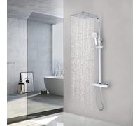Colonne de Douche Thermostatique STANEW, Ensemble de Douche Set, Salle de Bain Colonne de Douche, Thermostat avec Mitigeur Réglable en Hauteur Système de Douche