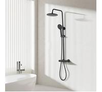 Colonne de douche thermostatique - STANEW - Modèle 110 cm - Thermostat 38°C - Pomme ronde ABS - Hauteur réglable