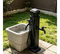 Colonne de fontaine montée au sol, support de tuyau en acier inoxydable avec robinet, robinet de jardin vertical pour terrasse, pelouse, bouche d'incendie