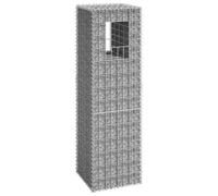 Colonne de gabion - 40 x 40 x 140 cm - En fer inoxydable - Panier de gabion stable avec fil de 3,5 mm d'épaisseur - Pour jardin et terrasse - Avec couvercle supérieur et inférieur - Remplissage rapide