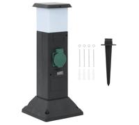 vidaXL Colonne de prise d'extérieur avec lampe et piquet à 2 voies