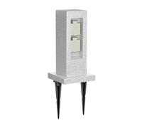 Colonne de prises de jardin POCK avec piquet de terre aspect pierre pour