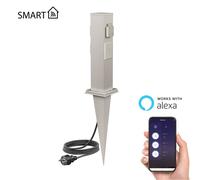 Colonne de prises de jardin Polly avec piquet de terre et 2m de câble pour