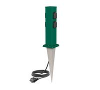 Colonne de prises de jardin Polly avec piquet de terre et 2m de câble pour
