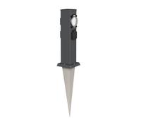 ledscom.de Colonne de Prises de Jardin Polly avec Piquet de Terre pour l'extérieur, IP44, 3-Fois avec minuterie/Timer, Anthracite, carré, 38cm