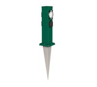 ledscom.de Colonne de Prises de Jardin Polly avec Piquet de Terre pour l'extérieur, IP44, 3-Fois avec minuterie/Timer, Vert, carré, 38cm