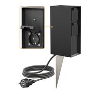 Colonne de prises de jardin POMI avec piquet de terre et 2m de câble pour