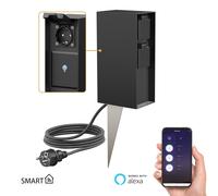 Colonne de prises de jardin POMI avec piquet de terre et 2m de câble pour