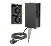 Colonne de prises de jardin POMI avec piquet de terre et 2m de câble pour