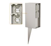 Colonne de prises de jardin POMI avec piquet pour l'extérieur IP44 quadruple