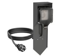 ledscom.de Colonne de Prises de Jardin POXO avec Piquet, câble de 5 m, IP65, 1 Prise