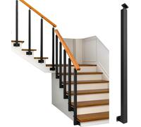 Colonne De Rampe à Montage Latéral, Paquet De 1/2/5/8/10/20/25/30 Poteaux De Rampe en Métal, Barreaux D'escalier Noirs avec Vis Et Supports Plats Réglables, Gain De Plac, Black 30pack, 115cm/45.3in