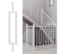 Colonne De Rampe D'escalier En Métal, Système De Balustrades À Monter Soi-même, Rampe D'escalier Réglable À 270°, Pour Terrasse, Porche, Marches Et Jardin(White,95cm/37.4in)