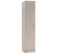Colonne de rangement 1 porte en mélamine coloris chêne - Dim : H180 x L37.2 x P37 cm -PEGANE-