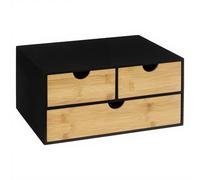 Colonne de Rangement Basse en MDF Black Bamboo