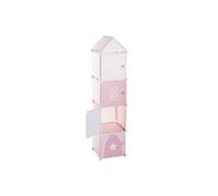 Colonne de rangement coloris Rose en Polypropylene - Dim : L34x H140 x l32 cm