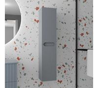 Colonne de rangement Gris Suspendu - Hauteur 120 cm - 2 Portes - LEON