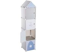 Atmosphera - Casiers de Rangement Enfant Colonne - Gris et Bleu 34x139 cm