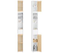 Colonne de Rangement Salle de Bain - SoBuy - BZR34-BW - 6 Étagères - Blanc - 20x20x180cm