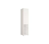 Vente-unique - Colonne de rangements pour lit escamotable - avec étagére - 1 Porte et 2 niches - Blanc - MOVELINO