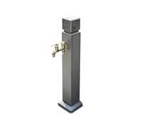 Colonne de robinet antigel d'extérieur, support de tuyau d'arrosage autoportant avec robinet à double sortie, fontaine décorative chinoise en alliage d'aluminium(Grey,100cm)