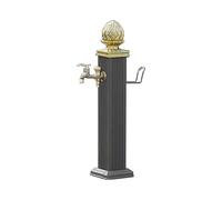 Colonne de robinet décorative en acier inoxydable pour arrosage de pelouse de jardin - Design cylindrique vertical, idéal pour une utilisation en extérieur