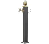 Colonne de robinet décorative en acier inoxydable pour arrosage de pelouse de jardin - Design cylindrique vertical, idéal pour une utilisation en extérieur